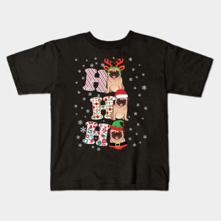 Ho Ho Ho Pug Christmas gift Kids T-Shirt